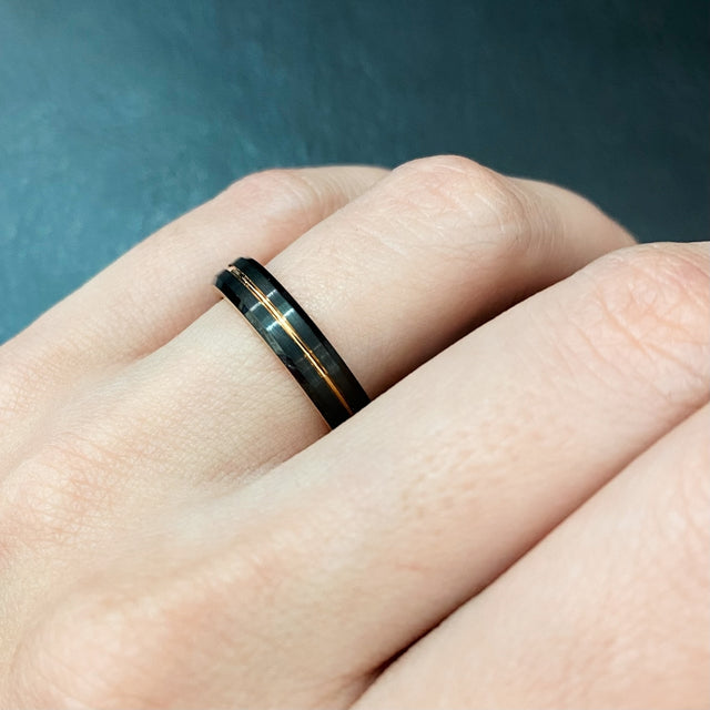 Matte Black Rhodium Harmony Tungsten Ring