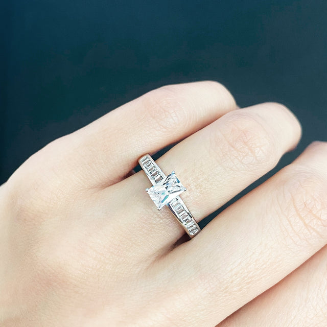 925 Silver Flame Engagement Ring