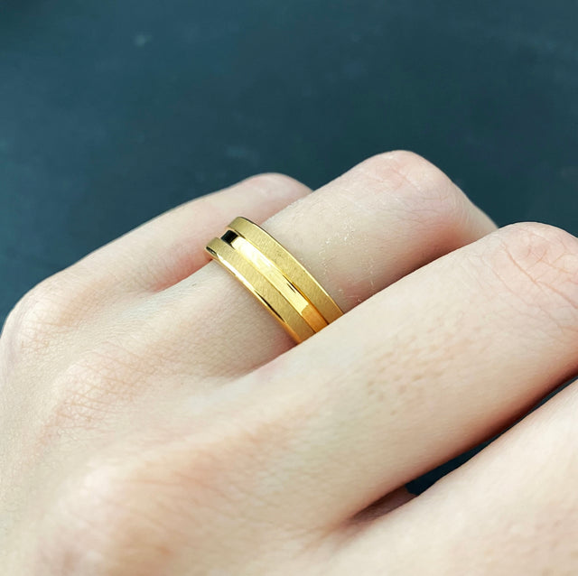 Flirt Matte Gold Tungsten Ring