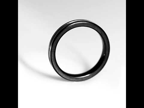Paris Silver and Black Tungsten Ring